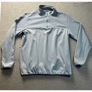 Quarter Zip Pullover Mens Large Blue Athletic Performance Fleece Jacket Willit